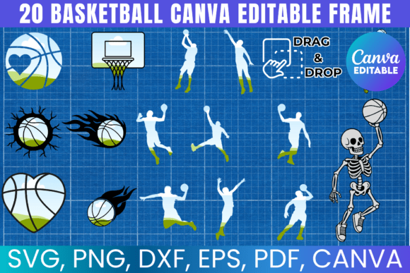 Download 20 Basketball Canva Editable Frame - Basketball canva Collection