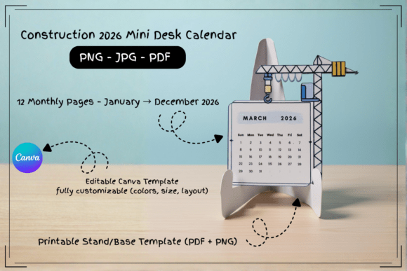 Download Construction Engineer Desk Calendar 2026 - Desk calendar 2026 Collection