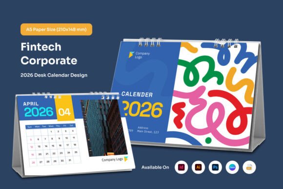 Download Modern Fintech Desk Calendar 2026 - Premium Resources