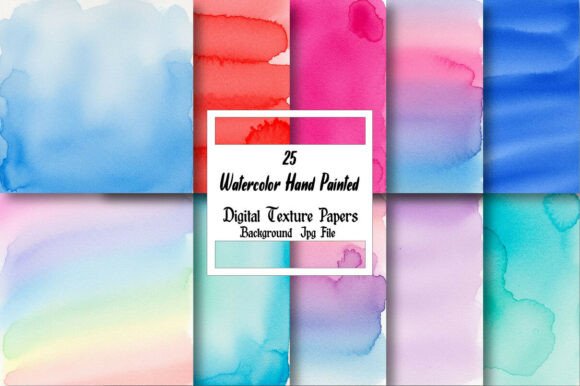 Download Watercolor Hand Painted Texture Set - Text Collection