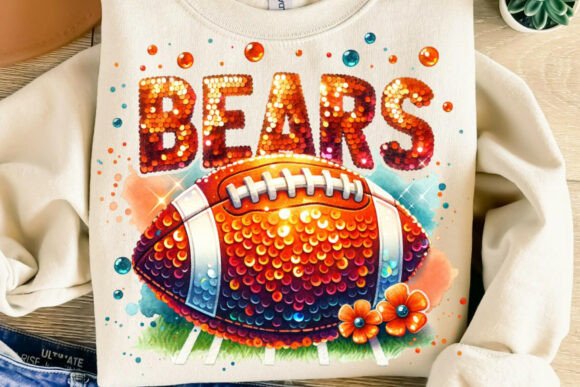 Download Bears Orange Sequin Football Mascot Png - Orange Collection