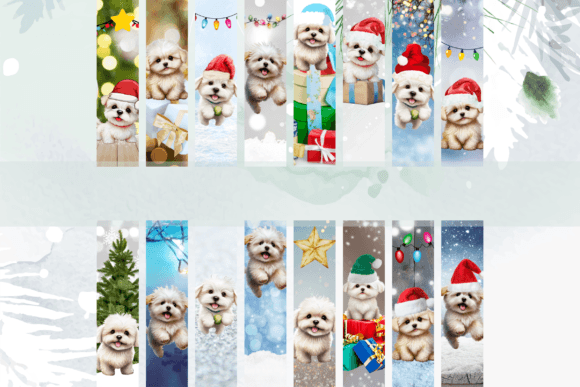 Download Printable Cute Puppy Christmas Bookmarks - Printable Collection