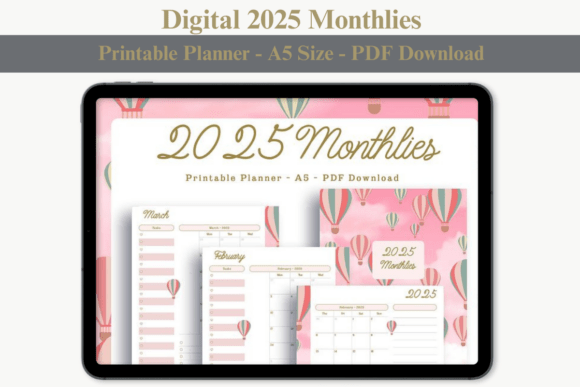 Download Digital Monthly Printable Calendar 2025 - Printable Collection