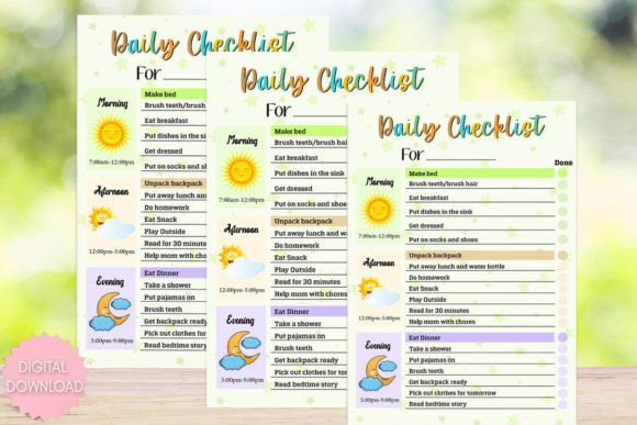 Download Kids Daily Checklist Schedule Printable - Printable Collection