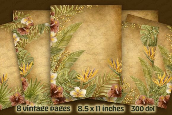 Download Tropical Vintage Journal Pages Printable - Printable Collection