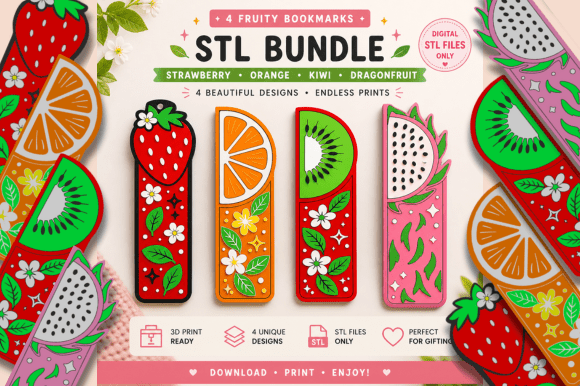 Download Cute 3D Printable Bookmark Files 4 Set - Printable Collection