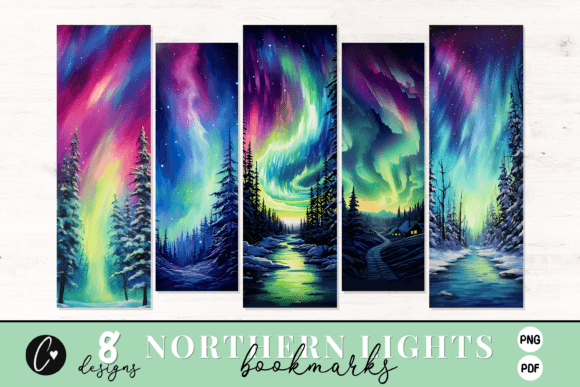 Download Northern Lights Printable Bookmark - Printable Collection