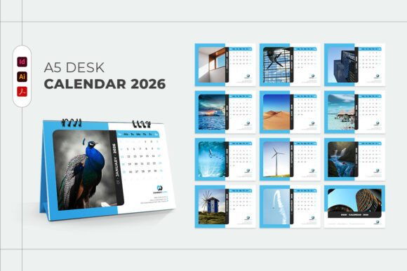 Download A5 Size Desk Calendar 2026 Printable - Printable Collection