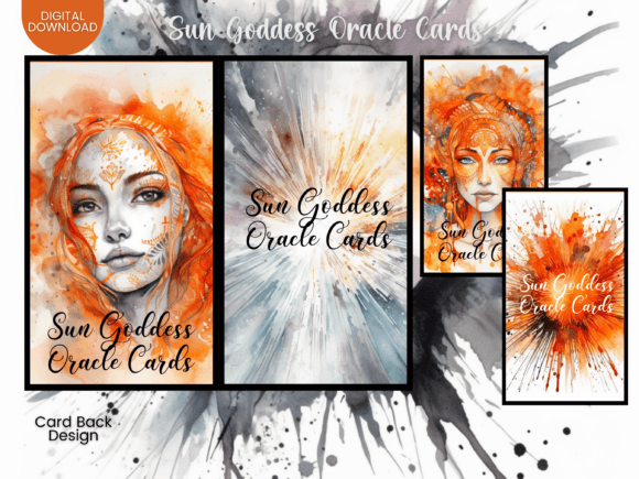 Download Sun Goddess Oracle Card Templates Orange - Orange Collection