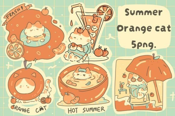 Download Cute Summer Orange Cat - Premium Resources