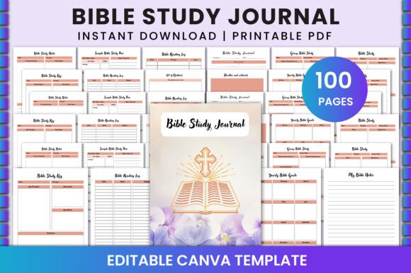 Download Printable Bible Study Journal for Canva - Printable Collection