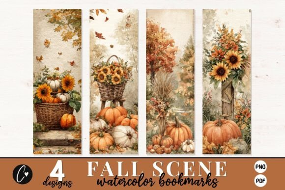 Download Fall Scene Printable Bookmark | Fall PNG - Printable Collection
