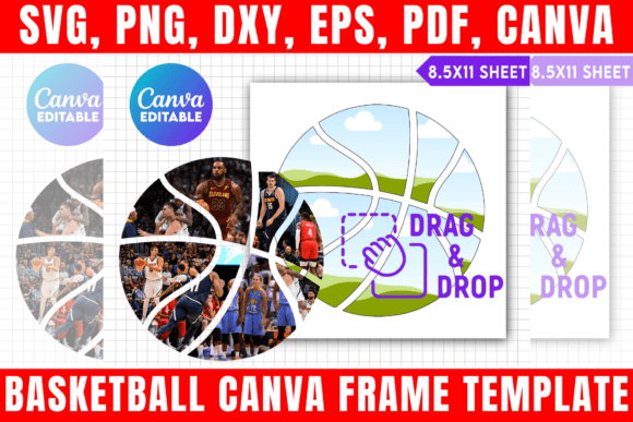 Download Basketball Canva Frame Editable Template - Basketball canva Collection